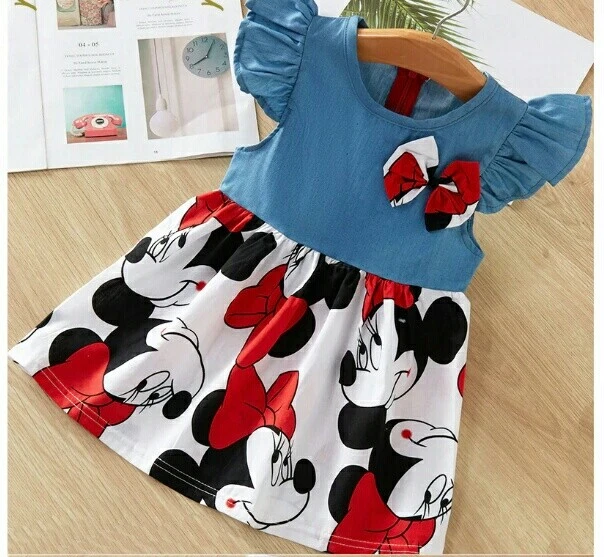 Abito  Bambina 6 mesi-5 anni minnie mouse cotone leggero estate bimba