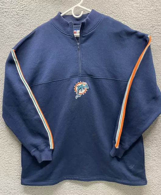 🔥 Logo Athletic • Miami Dolphins 1/4 Zip Sweatshirt Jacket Shirt Men 2XL 2TG