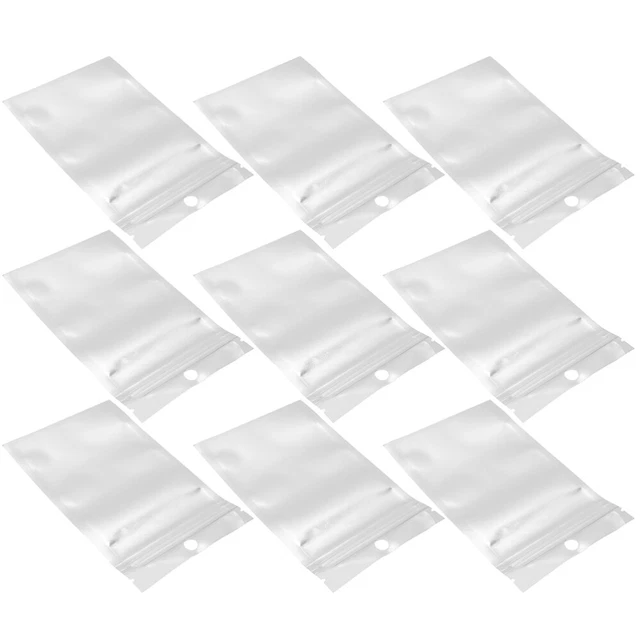 100 piezas bolsa de embalaje autocerrable bolsa de papel de aluminio Silver