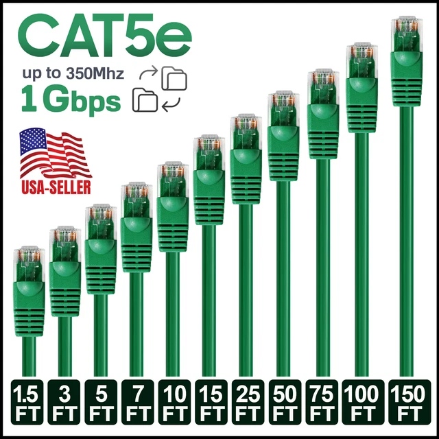 CAT5E CABLE Lan Modem Network CAT5 RJ45 Green Patch