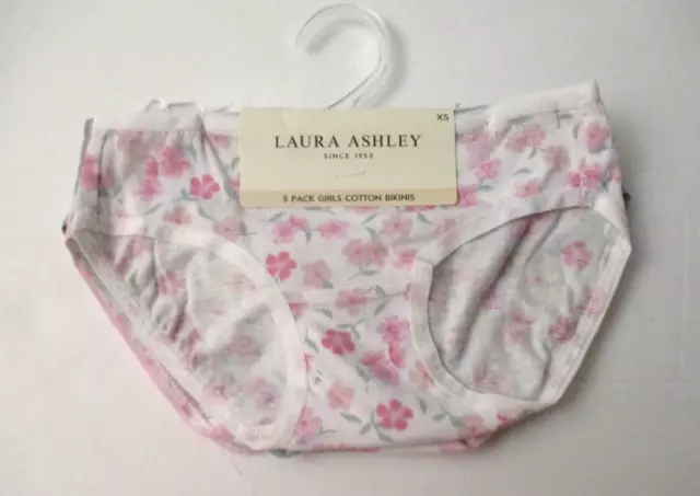 Laura Ashley Underwear Underpants 5 Girls 2T 3T 4Toddler Print Floral Birds  New