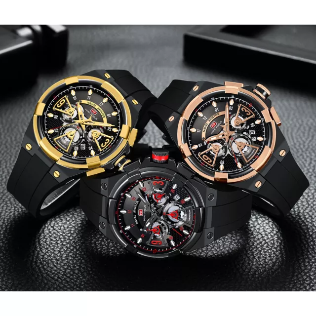 Mini Focus Mens Quartz Analog Watch Waterproof Sports Chronograph Fashion Luxury