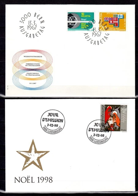 2 FDC / Schweiz und Luxemburg