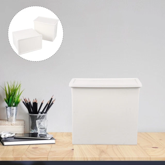 2 pz contenitore con coperchio per clam box contenitore con bidone della spazzatura cosmetico da tavolo