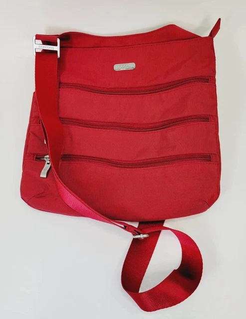 Baggallini Crossbody Bag Travel  Purse Medium Red Nylon Adjustable Strap
