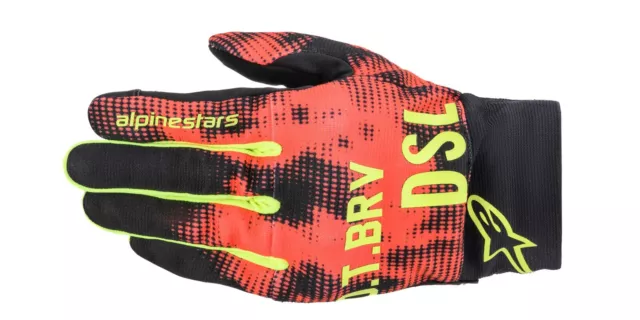 Alpinestars Diesel Shotaro Gloves Black Turquoise Red Fluo Gr. M Handschuhe