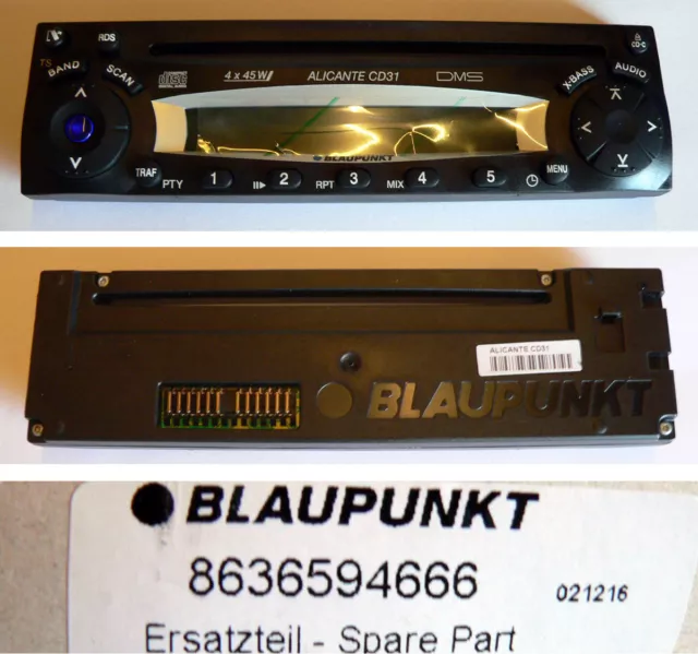 BLAUPUNKT Car Radio ALICANTE CD31 Bedienteil 8636594666 - NEU