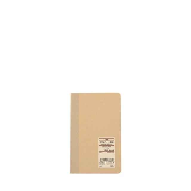 MUJI High-quality paper Slim notebook Plain A6 Beige 40 sheets 148×92mm