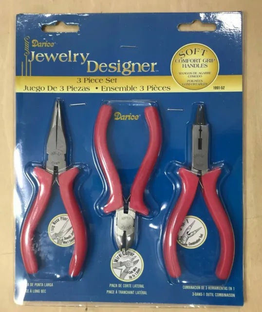 Darice 3 Piece Jewelry Designer Tool Set Pliers, Wire Cutter & Combination Tool