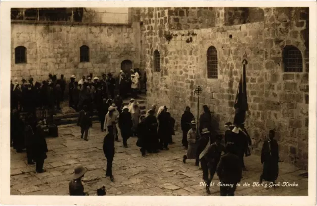 CPA AK Einzug in die Heilig Grab Kirche ISRAEL JERUSALEM (761377)