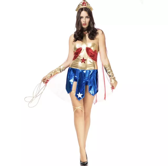 COSTUME DONNA DONNA Wonder Woman Donna Sexy Supereroe EUR 52,84