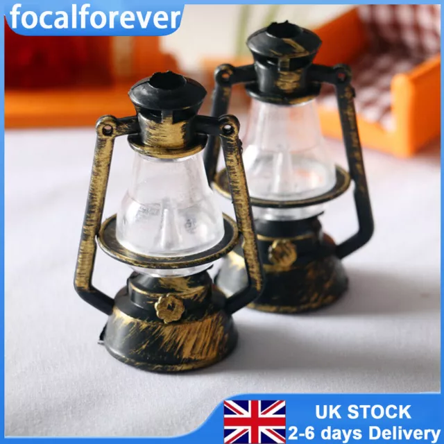 Dollhouse Miniature Retro Lantern Kerosene Lamp Decor Room Lantern Light Toy UK