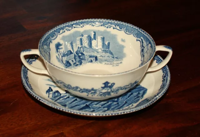 Johnson Bros England Old Britain Castles blau -Suppentasse Innendekor 2-teilig