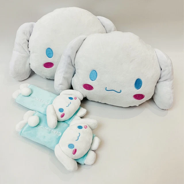 4pcs Cinnamoroll dog cushion pillow belt car safety seat belt pillows  headrest
