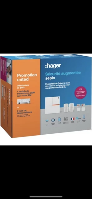 Hager Pack Alarme 2 groupes gérant 15 détecteurs sepio avec transmetteur GSM
