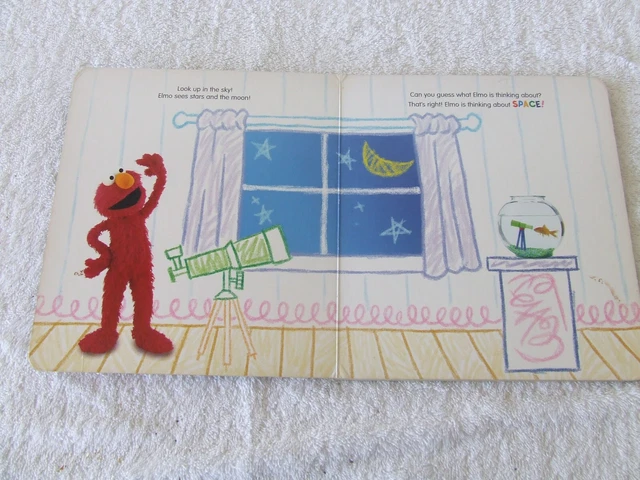SESAME STREET ELMO'S WORLD SPACE BOARD BOOK VINTAGE NO STICKERS c2004 ...