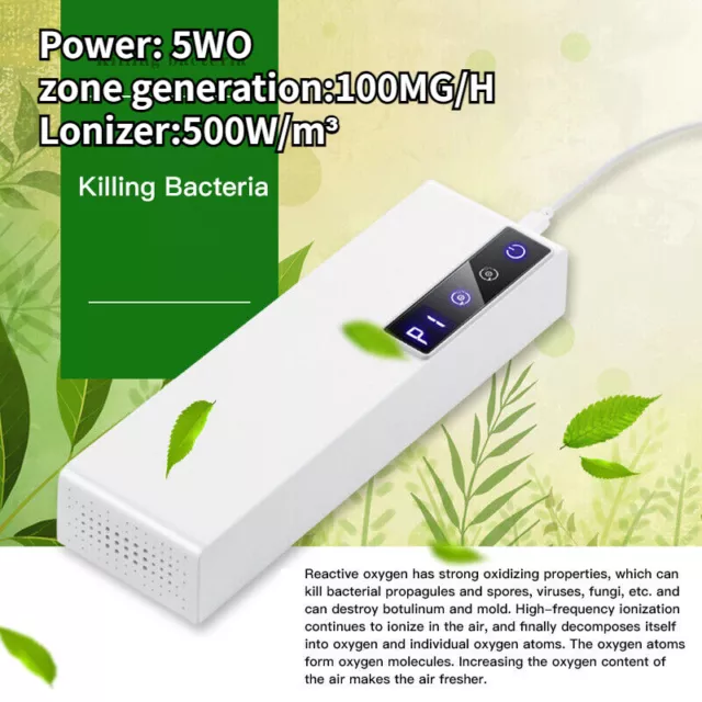 Home Lonizer Mini Air Purifier Portable Ozone Generator Deodorizer Disinfection