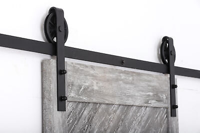 6.6/8FT Sliding Barn Door Hardware Kit Single Door Carbon or Stainless Steel 2