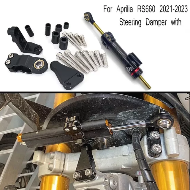 For Aprilia RS660 2021-2023 Motorcycle Steering Damper with Mounting Bracket Kit