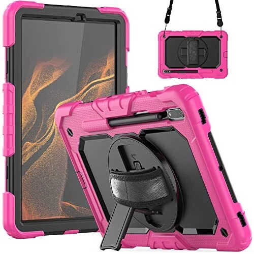 FS FANSONG Case for Galaxy Tab S8 Ultra 2022 Heavy Duty Silicone Protective C...