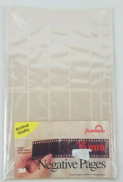 Flashbacks 3M 35mm Negative Storage Pages Archival Quality 5 Pages New Old Stock