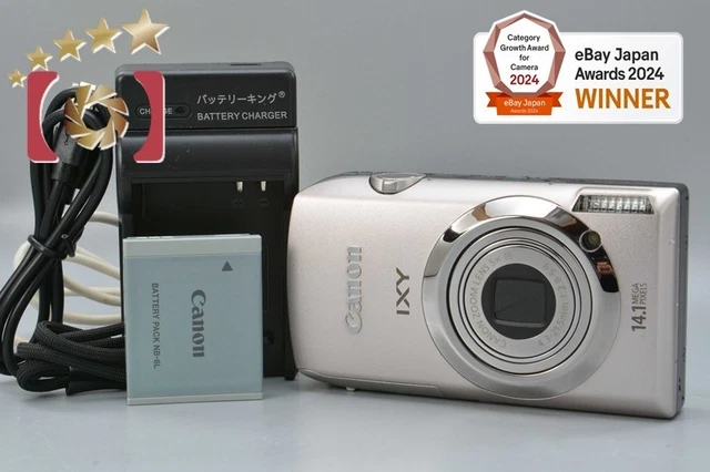 CANON IXY 10S Camera 14.1MP Silver Tested W/ Accessories