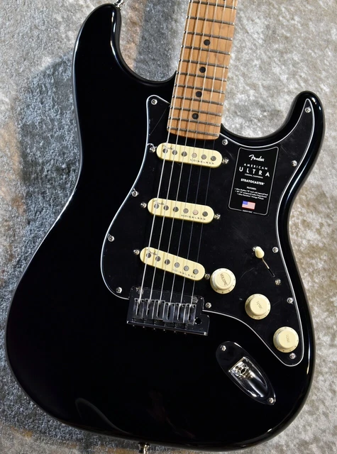 Fender Fsr American Ultra Stratocaster Roasted Maple Neck Black *Ea857