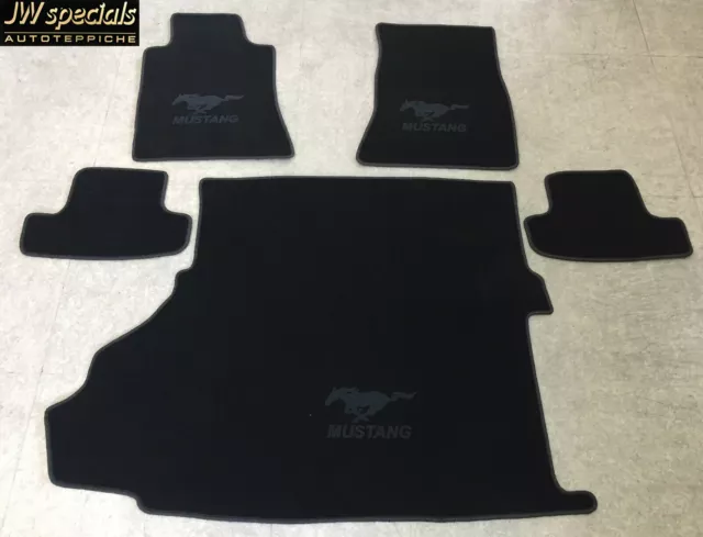 Alfombras Alfombrillas Maletero Kit para Ford MUSTANG Coupé Negro Desde 2015