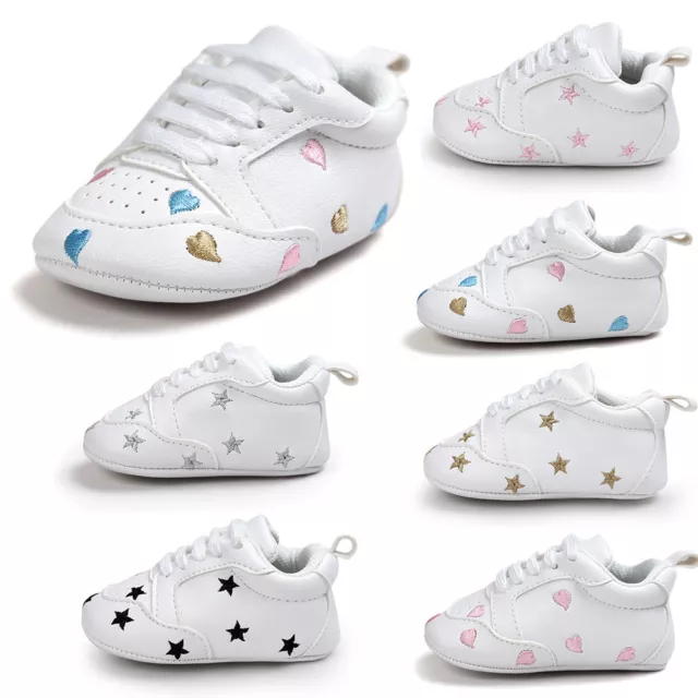 Toddler Newborn Kid Baby Boy Girl Crib Sole Shoes Leather Sneakers Pram Trainer