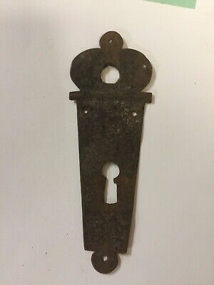 Early Hand-forged Iron Keyhole Door Escutcheon ~ HW61