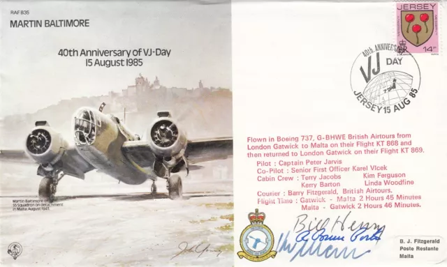 40th Anniv VJ - Day Signed W Henry & R Bruce Porter WW11 USA Fighter Aces