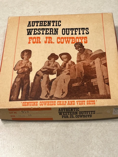 John R Craighead Authentic Western Outfit For Jr. Cowboys Chaps Box - Large