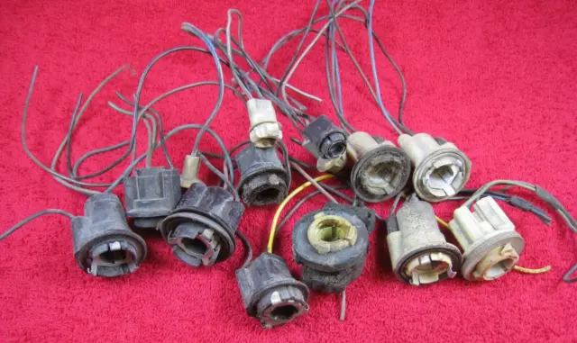 Lot of 14 various Bulb Sockets 1960's 1970's Head Light Tail Side Marker OEM OE