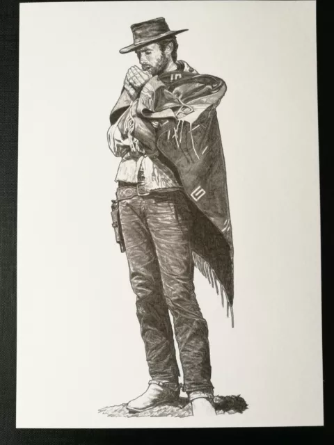 Clint Eastwood The Good, The Bad And The Ugly Pencil Art Print