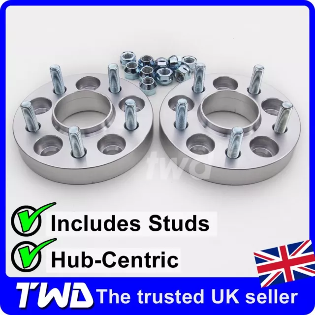 25Mm Hub-Centric Alloy Wheel Spacers For Volvo 5X108 Pcd 63.4 Bore + Nuts [2Lx]