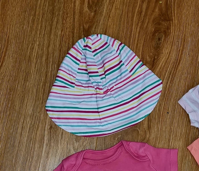 #37 Huge Bundle Of Baby Girls Summer Clothes Age 3-6 Months Outfits Rompers Hats 14