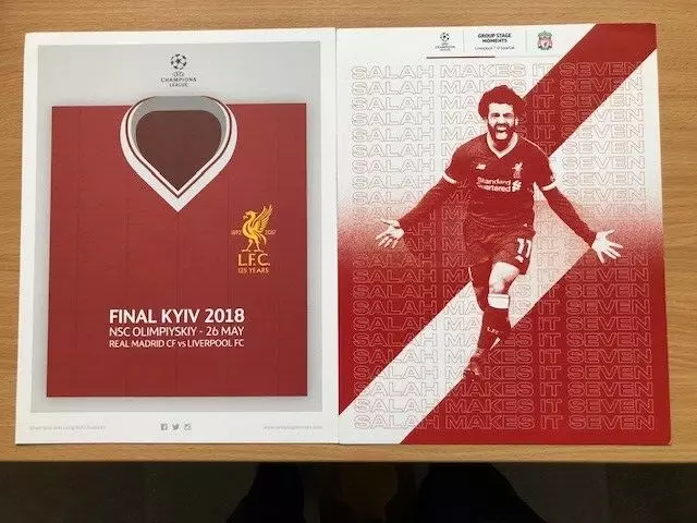 Liverpool Real Madrid Champions League Final 2018 Set Of 2 Poster Cards