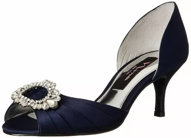 Nina Womens Crystah Evening Dress Pumps-New Without Box (New Navy, 8W)