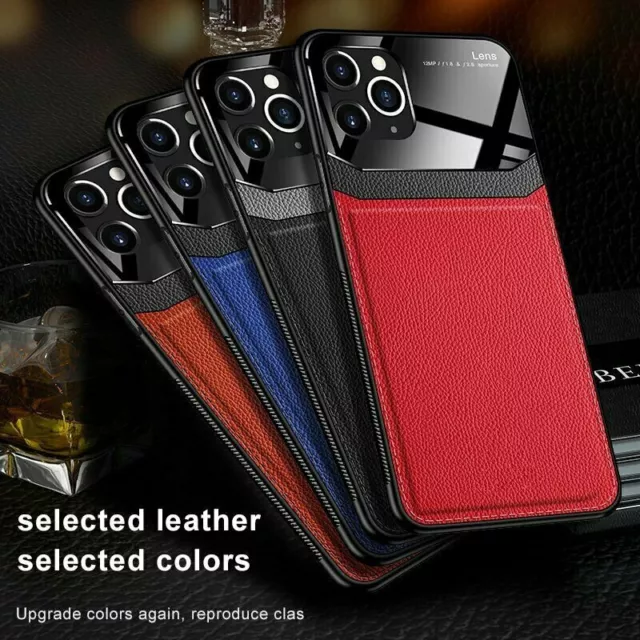 For iPhone 12 Mini Pro Max X TPU Leather Hybrid Slim Case Cover Red Blue Brown
