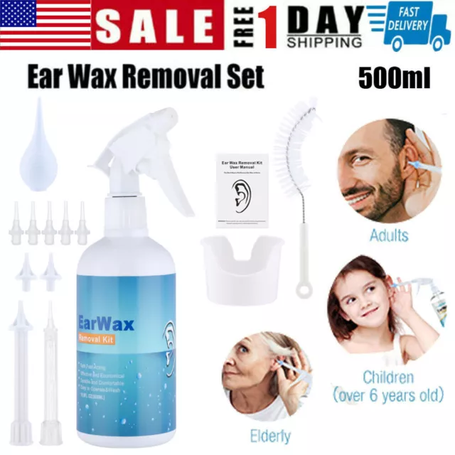 Ear Cleaning Wax Removal Kit Ear Wax Washer Spray Bottle Irrigation 7 Tips Tools