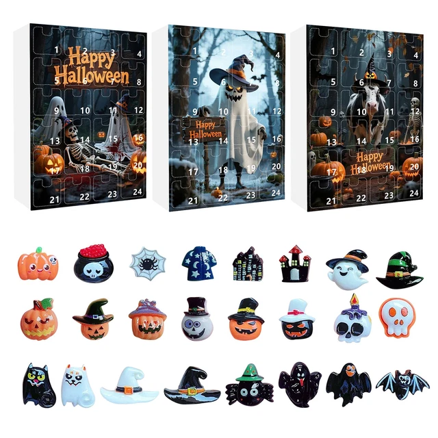 Halloween Adventskalender 2025 – 24 Kristalle Für Positive Energie, Countdown-Set Mit Natursteinen, Gruselige Deko & Sammelspaß