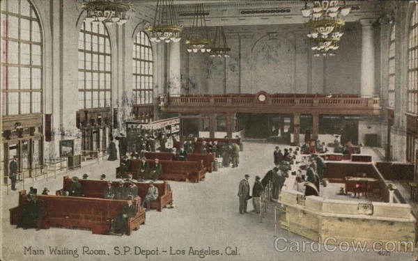 Los Angeles,CA Main Waiting Room,Southern Pacific Depot California Postcard