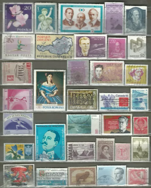 Worldwide 34 Different Used+Mnh Stamps Lot Collection (250)