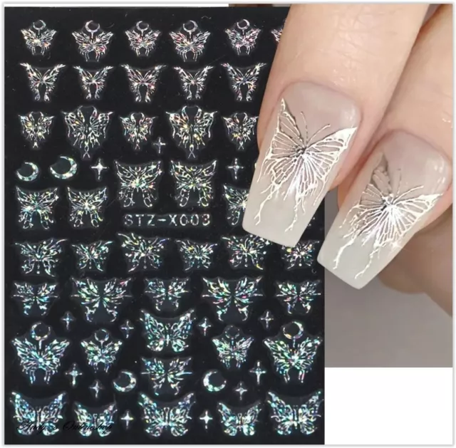 3D Nagel Sticker Nail Schmetterling Selbstklebend Aufkleber Glitzer Nagelsticker