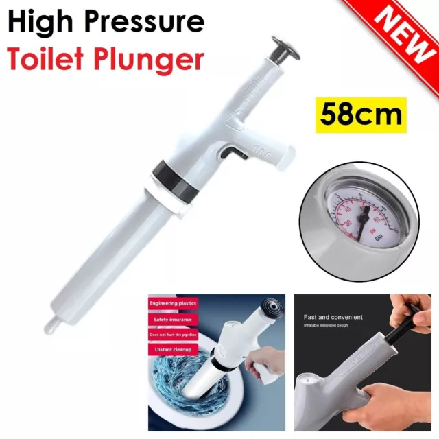 Toilet Plunger Air Drain Blaster Compressed High Pressure Pump Sink Pipe Cleaner