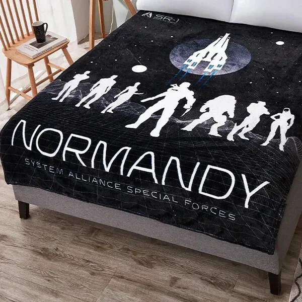Mass Effect Team Shepard Throw Blanket Normandy System Alliance Special Forces