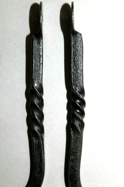 2 HAND FORGED 5" WROUGHT IRON BLACKSMITH HOOK Kitchen Rack Wall Key Hanger #1 3
