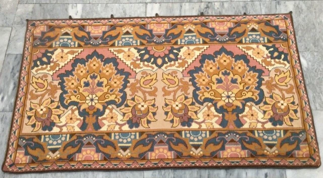 French Style Vintage Aubusson Handmade Boho Aubusson Rug Chain Stitch Rug 3x4 ft