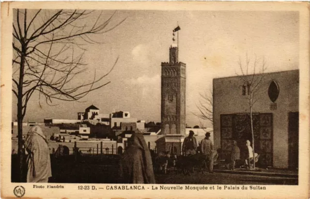 CPA AK MAROC CASABLANCA - La nouvelle Mosquée et le Palais du Sultan (280644)