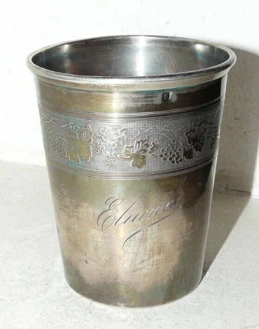 TIMBALE EN ARGENT Massif Minerve Gravee Eliane EUR 40,00 PicClick FR